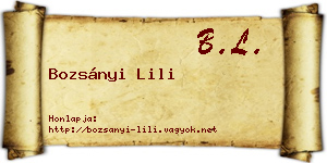 Bozsányi Lili névjegykártya