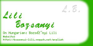 lili bozsanyi business card